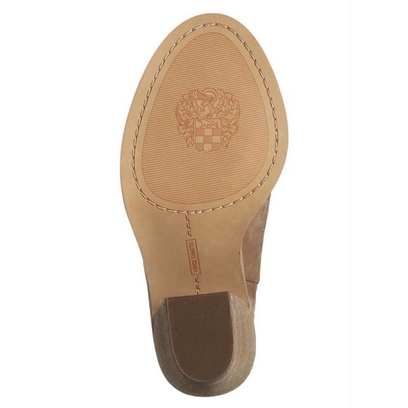 Vince Camuto | Shoes | Vince Camuto Kreesi Ruched Leather  NEW Vince Camuto Kreesi Ruched Peep Toe Bootie Heels Shoes Brown Leather Size 10